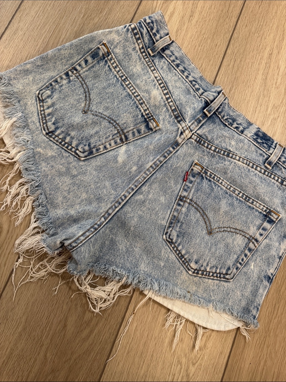 Vintage Levi’s Upcycled Distressed Jean Shorts trendy summer Beachy